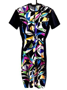 Vintage Gilda Marx 80s Unitard Colorful Spandex Bodysuit Aerobics Barbiecore L